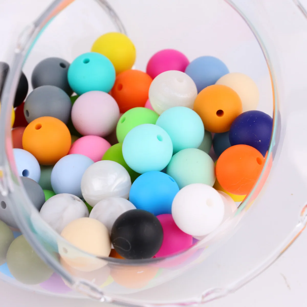 TYRY.HU 100Pcs 라운드 실리콘 비즈 15mm BPA 무료 젖꼭지 체인 액세서리 식품 학년 실리콘 Teether 젖니가 남 장난감