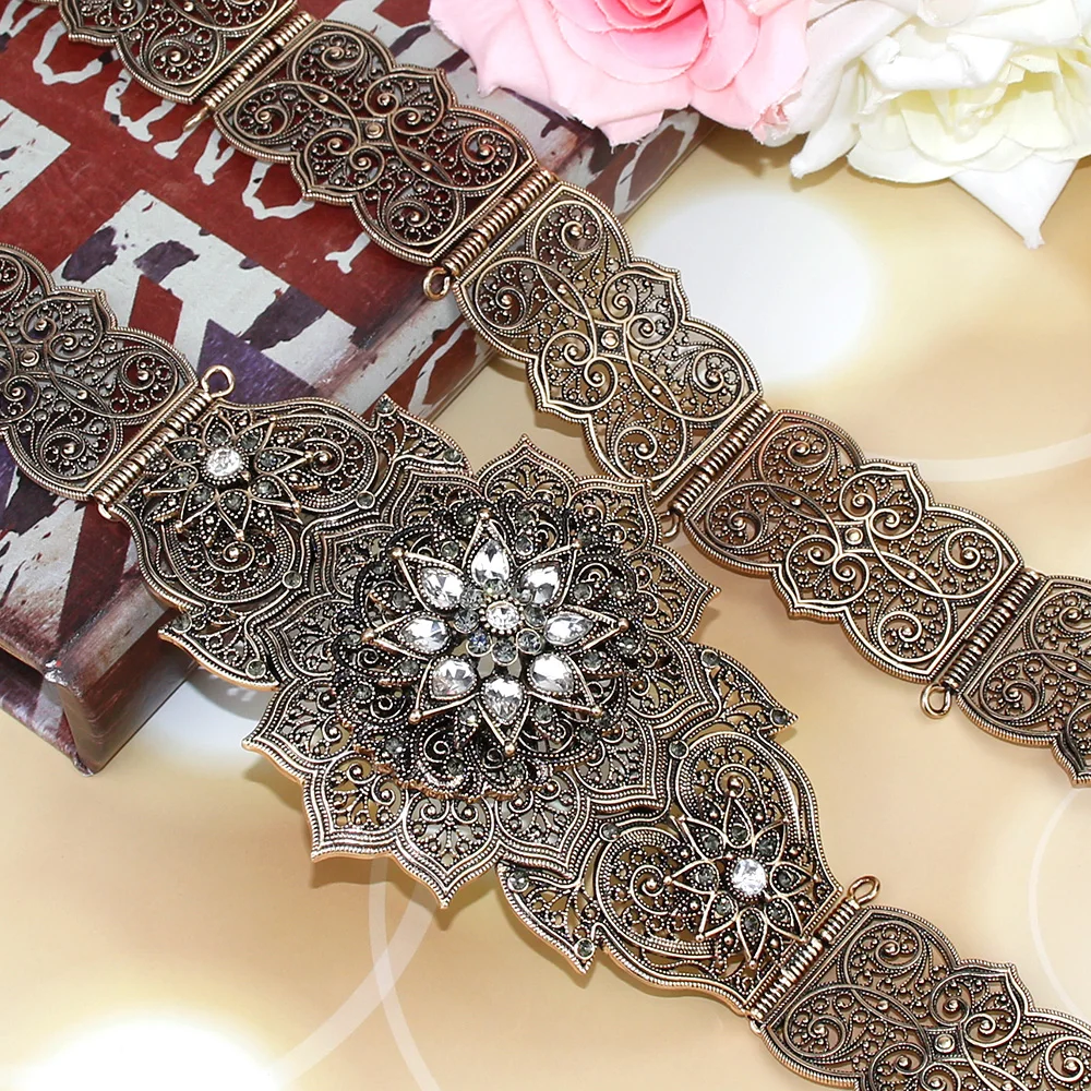 US $22.00 Sunspicems Old Gold Color Moroccan Belt For Woemn Traditional European Wedding Jewelry Waist Link Chain
