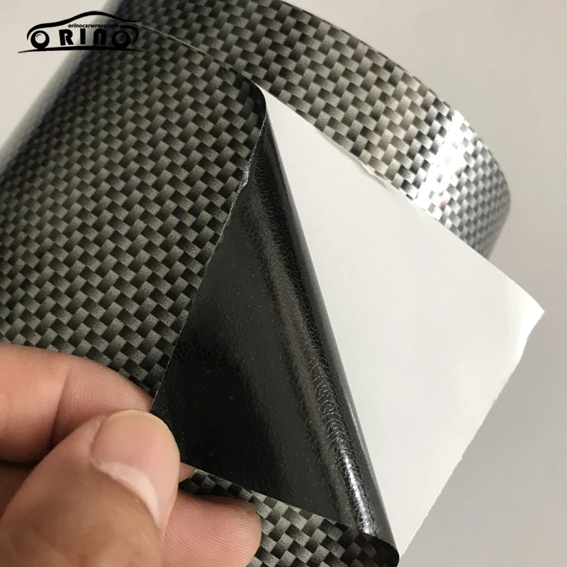 2D Square Silver Carbon Fiber Vinyl Film Wrap-6