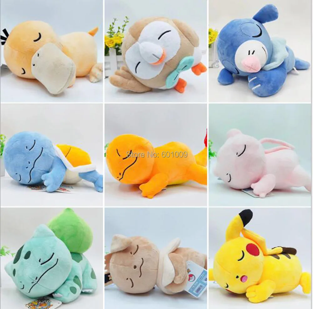 9/лот Пикачу Eevee Mew чармандер, Сквиртл Bulbasaur Rowlet Popplio 20 см плюшевая игрушка, фигурка куклы в розницу
