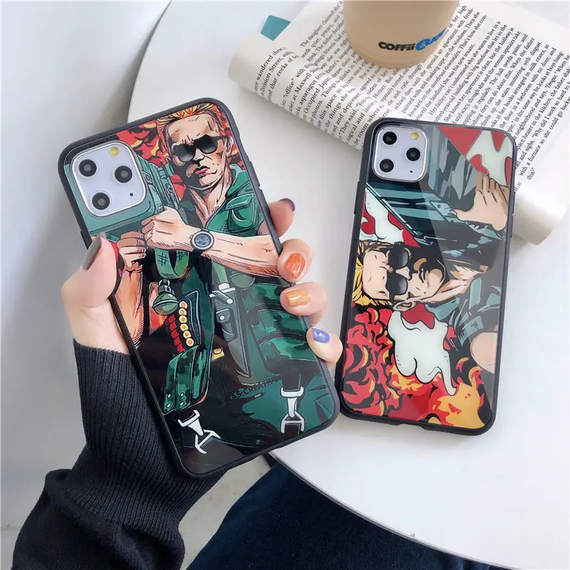 Personality Creative Design Phone Case For iphone 11 Pro Max X XR XS Tempered Glass +TPU Soft Silicone Rubber Bumper Cover |