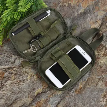 

Outdoor Hiking Camping Phone Bags Net and Inner Layer Magic Paste Structure 600D Oxford Cloth Mesh Molle Waist Fanny Packs