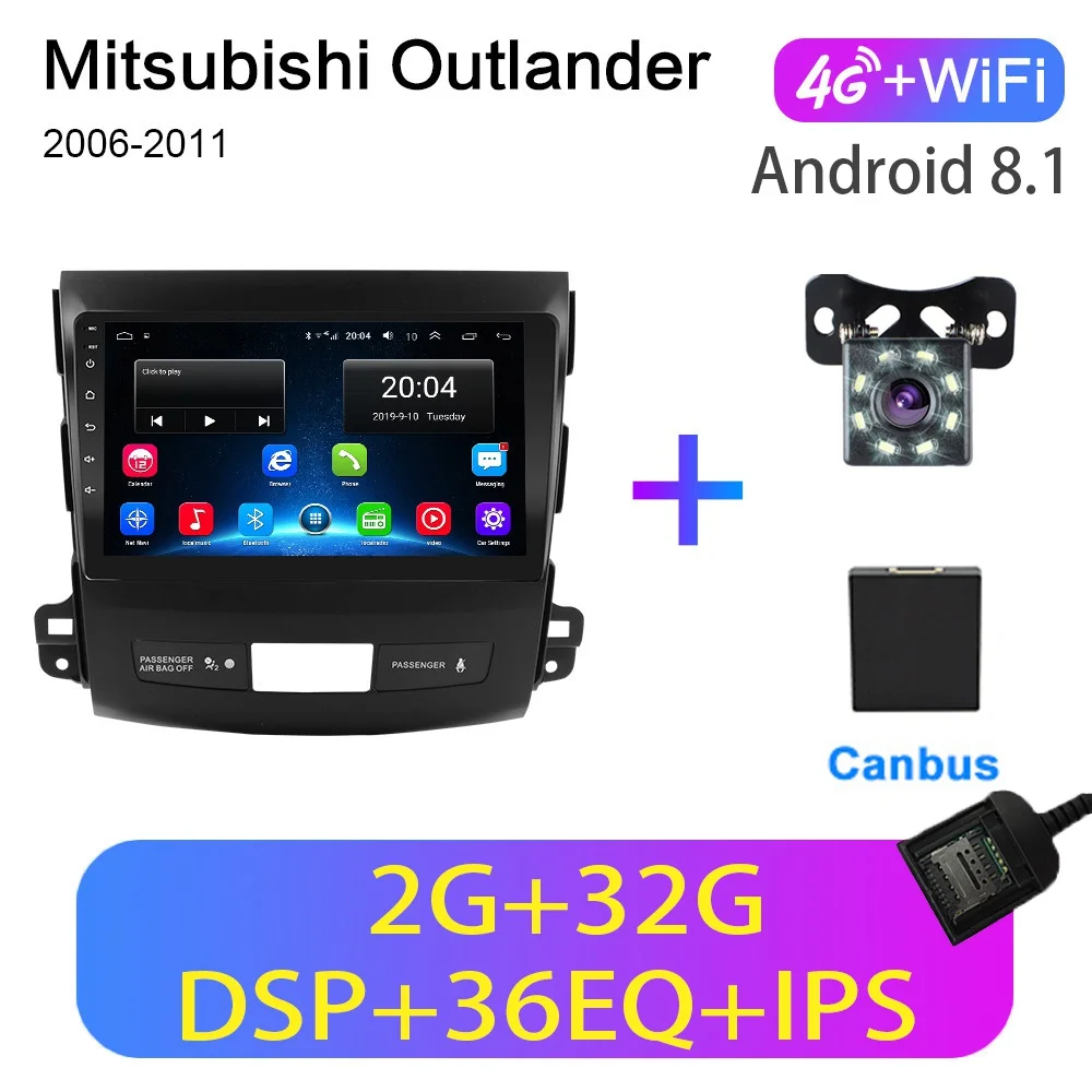 4G-WIFI 2G-32G-8LED 2G+ 32G 9 дюймов 2din Android 8,1 GO Автомобиль Радио DVD плеер для Mitsubishi Outlander XL/Peugeot4007 2006-2011 автомобиль радио gps WI-FI - Цвет: 4G-WIFI 2G-32G-8LED