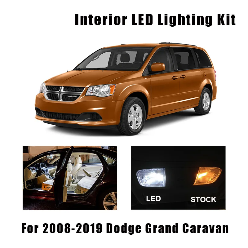 14 лампы белый интерьер Canbus светодиодный автомобильный светильник комплект подходит для 2008- Dodge Grand Caravan багажник чтения лицензии лампа