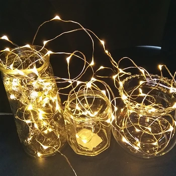 1M 2M 5M Led Fairy Light String Lights Kerst Decoraties Voor Huis Zilveren Draad Valentijnsdag slingers Festoen Kamer Boom