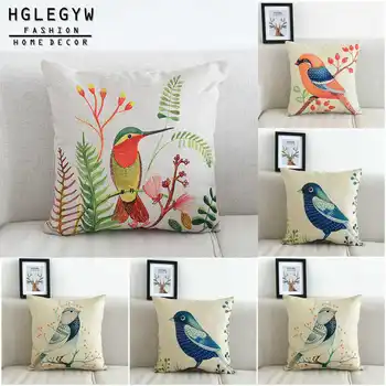 

Covers Home HGLEGYW Pillowcase Pillow Bird Office Cotton Linen Case Throw For Pillow Printed