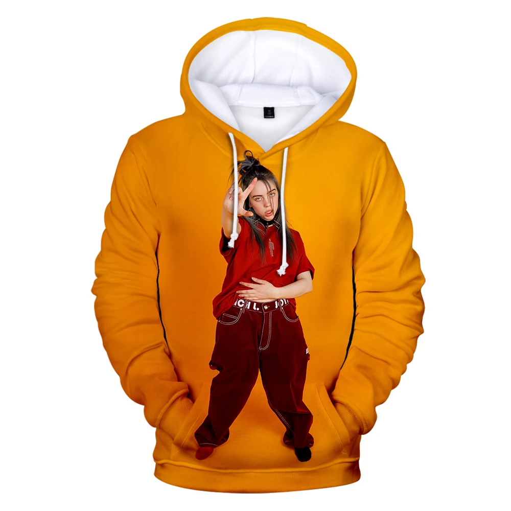 Новинка, толстовка с объемным рисунком Billie Eilish для мужчин/женщин Billie Eilish, толстовка в стиле хип-хоп для мальчиков и девочек, осенне-зимняя модная уличная одежда