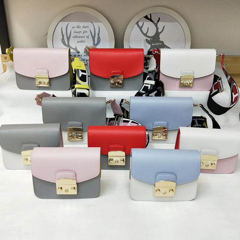 

2019 latest fashion star Wide shoulder strap bag genuine leather flap bag one shoulder diagonal cross envelope bag for women