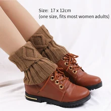 1 пара модных зимних вязаных ботинок с короткими манжетами, закрывающие ногу, для взрослых, с пуговицами, гетры, Защитные