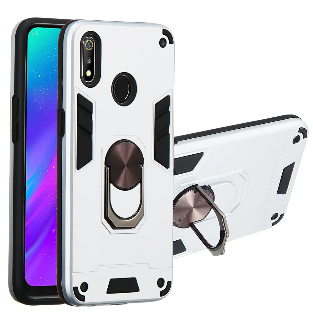 Защитный чехол для Oppo Realme с кольцом держателем цвета на выбор | Мобильные