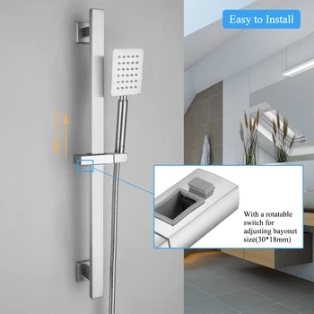 

New Hand Shower Bracket 18-30mm ABS Replacement Rail Head Slider Clamp Adjustable Shower Holder Chrome Bathroom Tools