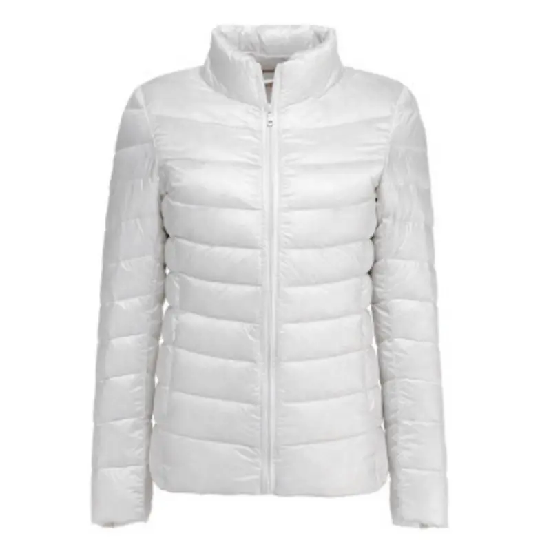 Uniqlo Стильная Женская легкая куртка на утином пуху, зимняя теплая верхняя одежда, пальто-пуховик, высокое качество, бренд - Цвет: Белый