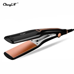 CkeyiN Professional Hair Straightener Negative Ion Flat Iron Ceramic Straightening 44mm Hair Curler Wand 4 Gears Straighteners