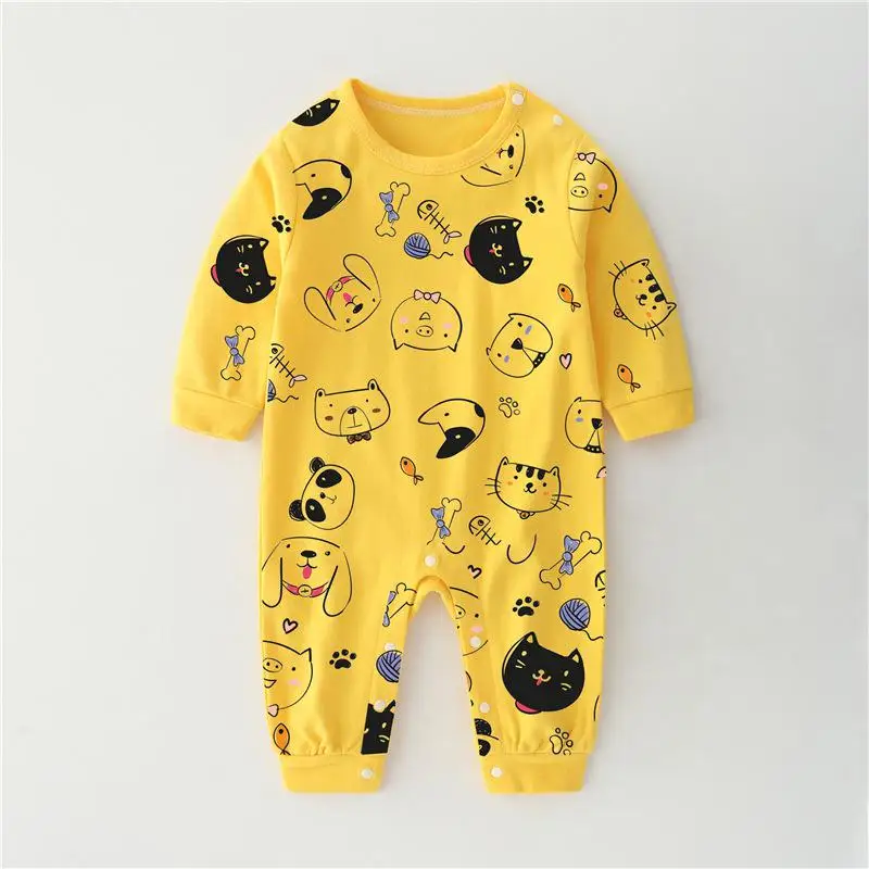 Детский комбинезон для мальчиков и девочек, боди с длинными рукавами, хлопковая повседневная одежда для новорожденных на осень и зиму - Цвет: P8