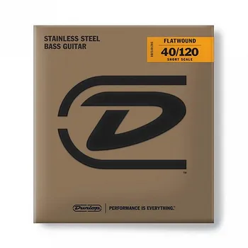 

Dbfs40120s flatwound short scale strings for 5 string bass guitar, 40-120, Dunlop