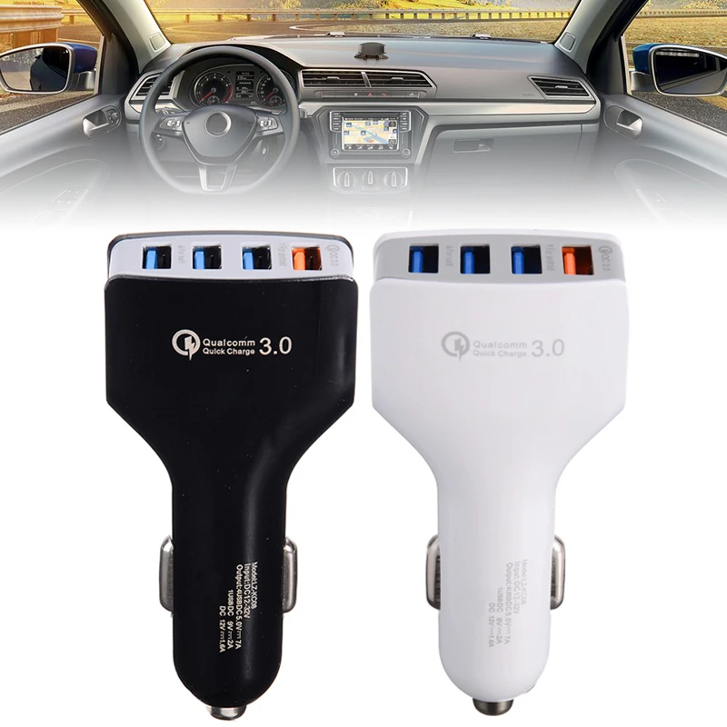 

High Quality QC 3.0 Quick Charge 4 Port USB Fast Car Charger Adapter 35W For Samsung Galaxy S7/S7 Edge HTC One A9 Smart Phone