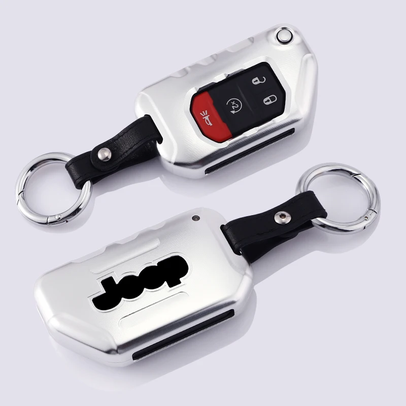

Aluminium Alloy Car Key Case Cover For Jeep New JL Wrangler Remote Key Protection Key Ring Shell Accessories