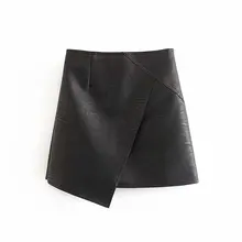 Новинка, Женская необычная юбка из искусственной кожи, сексуальные мини юбки с высокой талией, женская одежда, Faldas Mujer