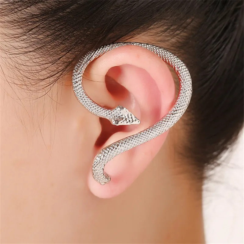 

1PC Punk Gothic Twist Snake Long Stud Earrings Women Vintage Hyperbolic Gold Silver Animals Statement Earring Party Jewelry E111