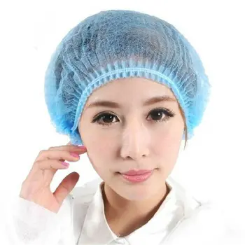 

100ps Non-woven Disposable elastic Shower Caps Pleated Anti Dust Hat Women Men Bath Caps for Spa Hair Beauty Accessories Bonnets