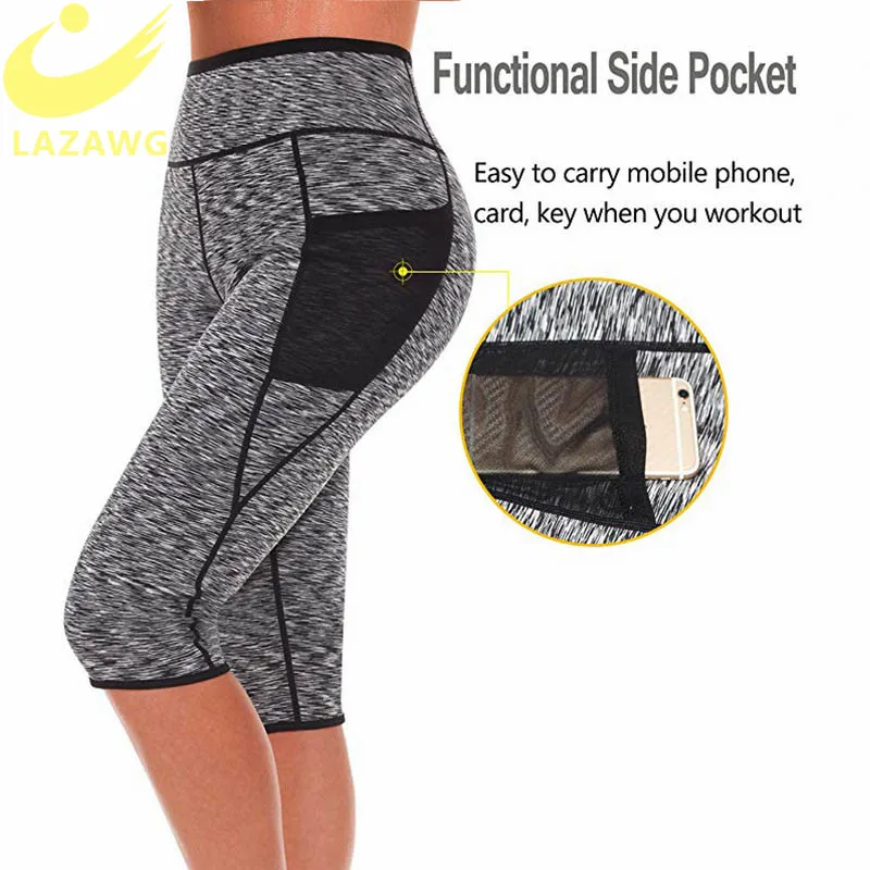 LAZAWG Women's Slimming Pants Hot Neoprene for Weight Loss Fat Burning Sweat Sauna Capris Leggings Shapers Hot Sweat Pants Waist LAZAWG Women's Slimming Pants Hot Neoprene for Weight Loss Fat Burning Sweat Sauna Capris Leggings Shapers Hot Sweat Pants Waist