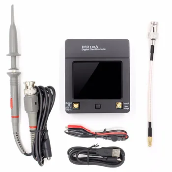 

DSO112A 2MHz 5Msps 2.4 Inch TFT LCD Digital Oscilloscope Color Touch Screen Handheld USB Oscilloscope With Test Clip Durable