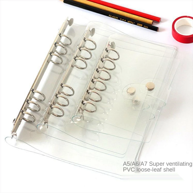 Transparent Loose Leaf Binder Loose Leaf Inner Core A5 A6 A7 Notebook Journal Planner School Office Supplies Stationery 016068
