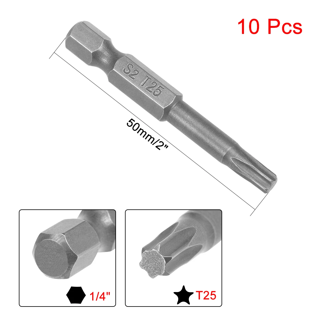 uxcell Torx Screwdriver Bits Hex Shank Magnetic Head S2 Alloy Steel for Electric Hand Screwdrivers Electric Air Drills
