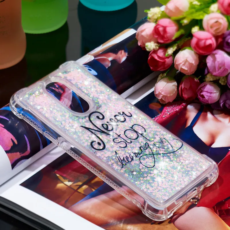 Милый чехол LG Q Stylus Plus Stylo 4 бампер + Stylo4 Q710MS LMQ710NAW Блестящий зыбучий песок