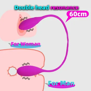 Women Masturbator Double Egg Head Dildo Clitoris Stimulator For Couple Powerful G Spot Vibrator Anal Vagina Sex Toys For Adult 2