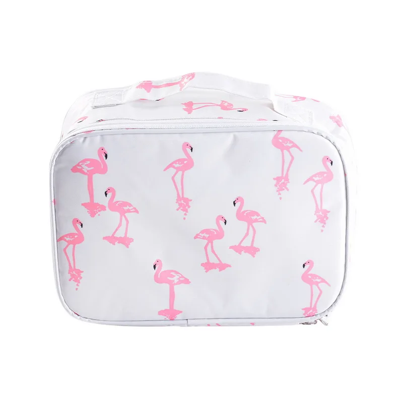 Сумка Hoomall на молнии для путешествий, туалетные принадлежности для путешествий, сумка для хранения, мини-Повседневная портативная косметичка, водонепроницаемый органайзер для макияжа - Цвет: A White flamingo