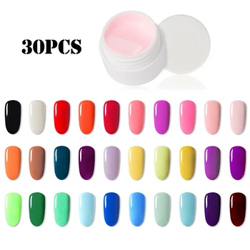 

30pcs UV Gel Polish Set Nail Lacquer Nail's Art Gel Varnish Solid Pure Color Nail Painting Gel Set