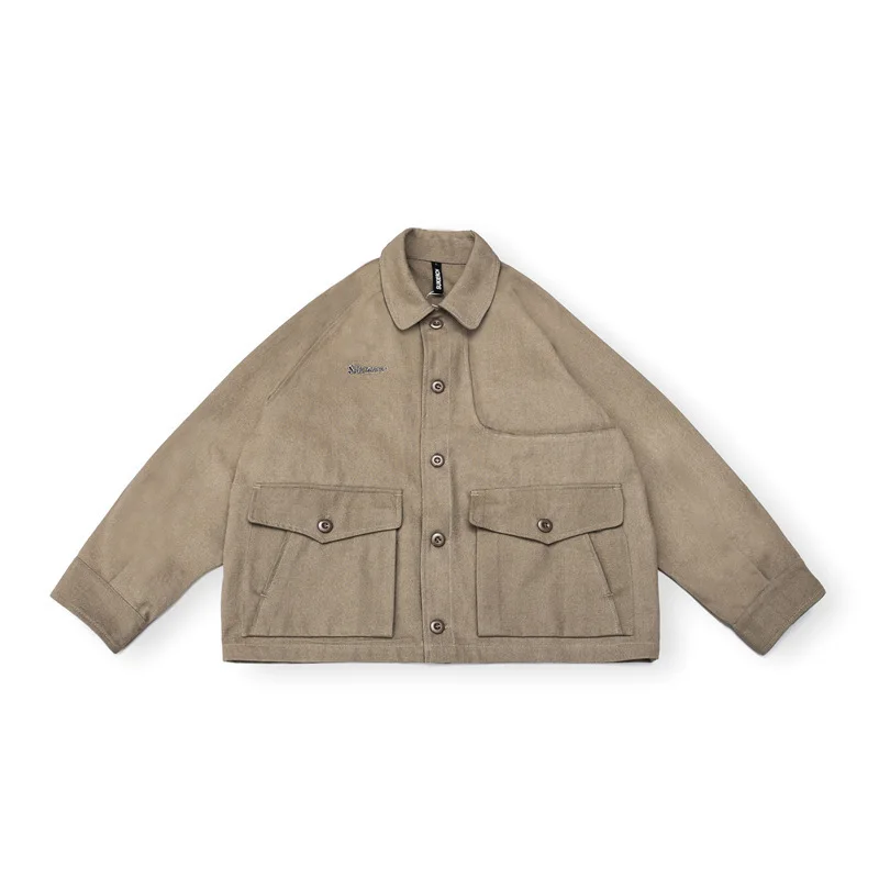 

2019 New Style Japanese-style Retro Popular Brand Coat Men's Loose-Fit Solid Color Tooling Jacket Men'S Wear Autumn Casual on Cl