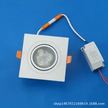 Светодиодный потолочный светильник квадратной формы с 3W лопастями, потолочный Точечный светильник Cob с одной головкой, решетчатая лампа белого, черного и белого цвета с узором