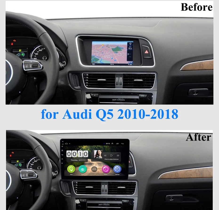 Wan qi Android 8,1 10," Автомобильный мультимедийный плеер gps Navi для Audi Q5 2010- с Bluetooth wifi AUX поддержка DVR SWC 3g Carplay