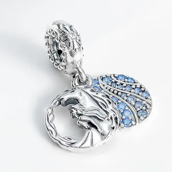 

100% 925 Sterling Silver Ice And Snow Ai Sha And Little Manock Simple Pendant Fit Pandora Women Bracelet Diy Jewelry