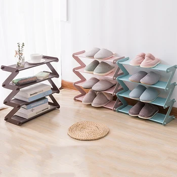 

Simple Stainless Steel Assembled Shoe Rack Shelf Save Space High Heels Home Dormitory Easy To Install Multi-Layer Shoe Organizer