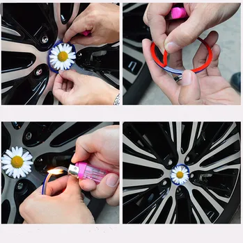 

New 4pcs Car Wheel hub center decorative stickers fit for qashqai j10 bmw e90 hyundai i30 fiat grande punto kia sportage 2019