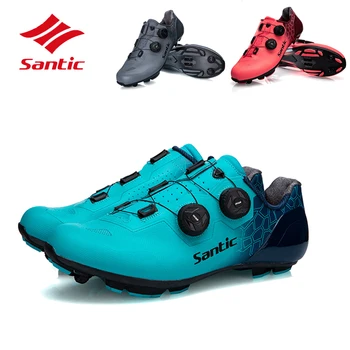 

Santic Men's Bike Self-Locking Racing Team Mountain Carbon Fiber Cycling Shoes Non-slip Breathable Ultralight Bicycle Shoes