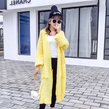 

Women Thin Spring Autumn Cardigan Knitted Long Female Sweater 2019 Casual Outwear Ladies Sweaters