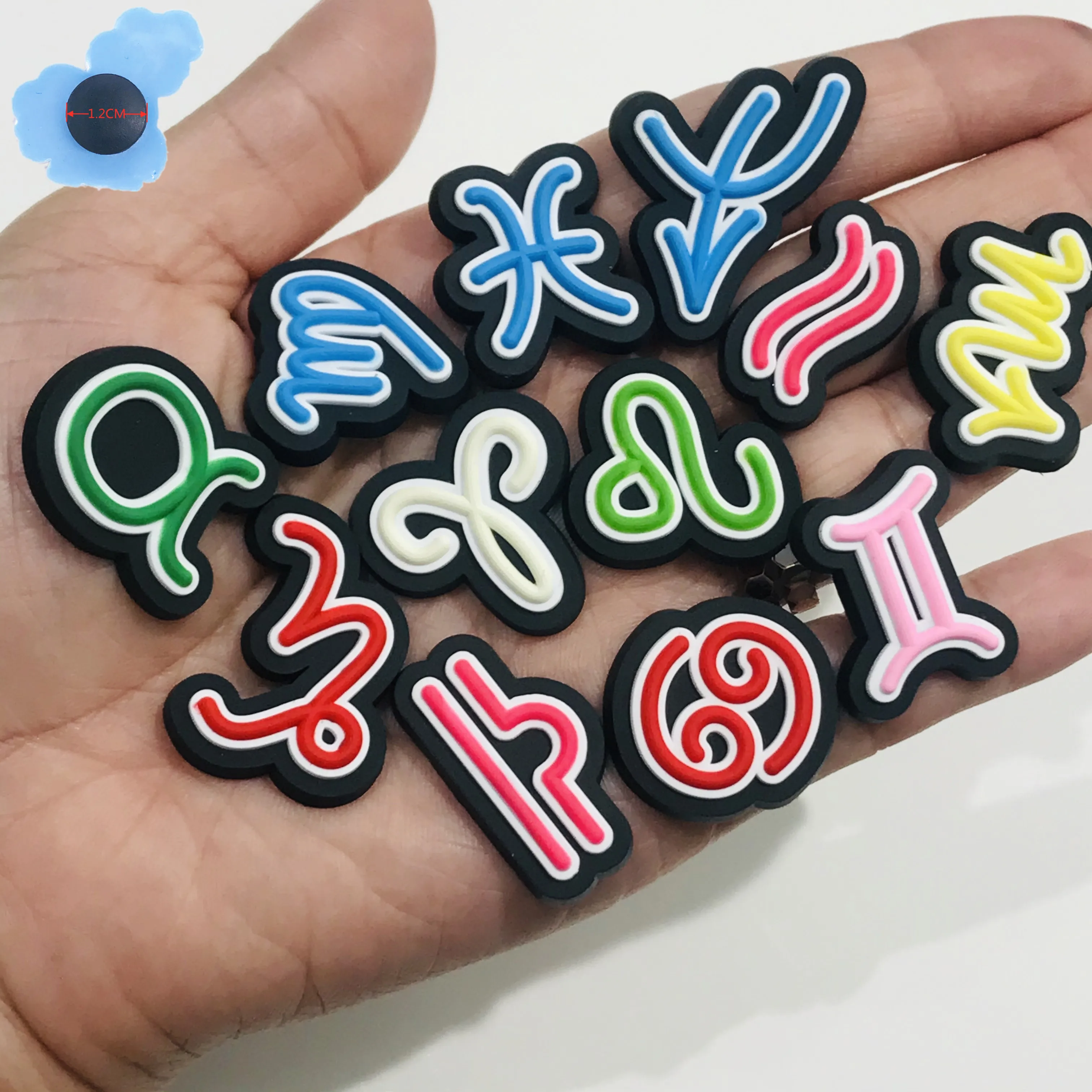 Novelty PVC Shoe Charms Accessories Taurus Aquarius Virgo Shoe Buckle