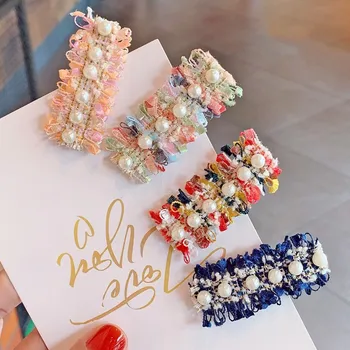 

12pcs Fashion Luxury Pearl Hair Clips Cartoon C Hair Clips Barrettes Hair Ornaments Princess Headwear Girls Hair Accessories