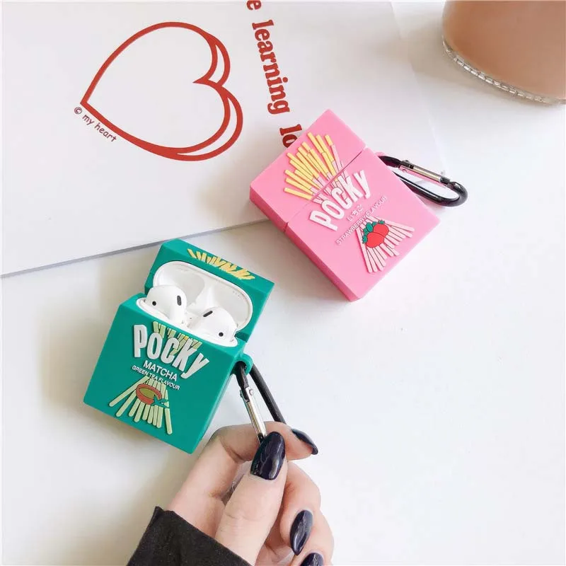 3D Клубника Glico Pocky печенье + кольцо беспроводной Bluetooth гарнитура силиконовый чехол