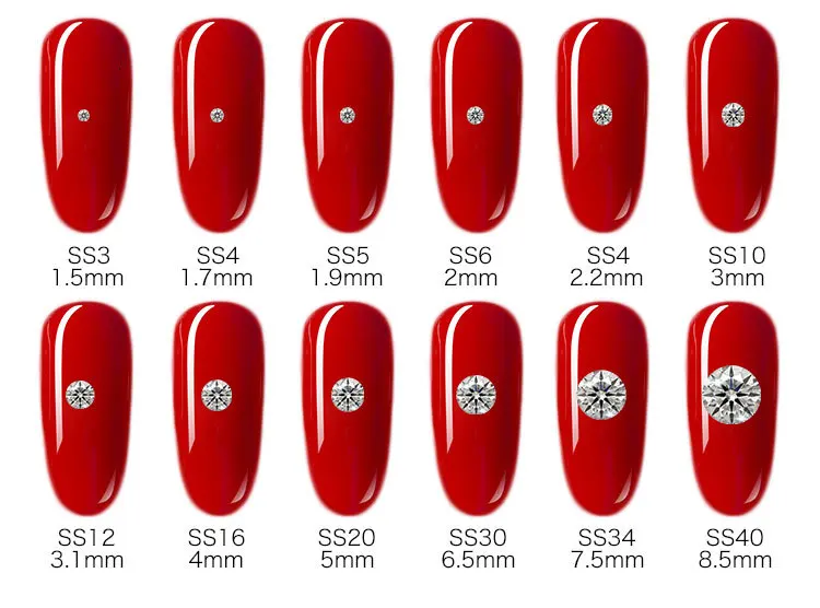 SS3-SS40 Glass crystal AAAAA round rhinestone crystal AB clear Non Hotfix flatback Rhinestones for Nails 3D nail art gems