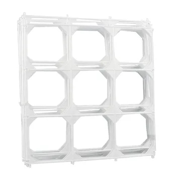 

10Pcs White Square 9 Grids Balloon Plastic Square Holder Stage Background Large Mesh Wall Decoration