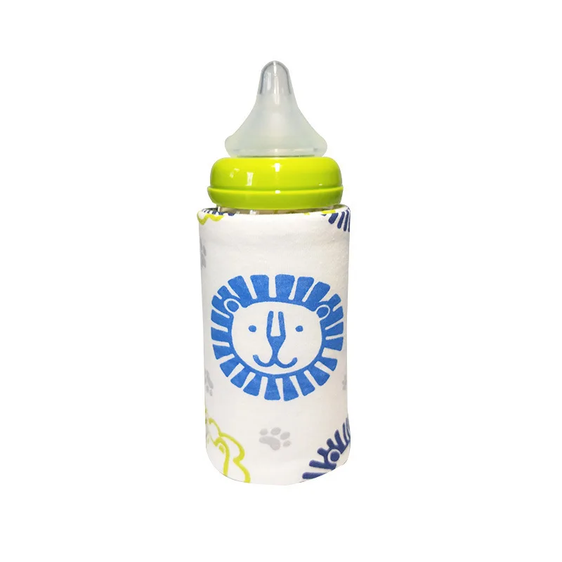 Портативный Подогреватель бутылочек для путешествий для маленьких детей с мультяшным рисунком для молока, воды, USB, чехол с рукавом, сумка для подогрева для младенцев - Цвет: J