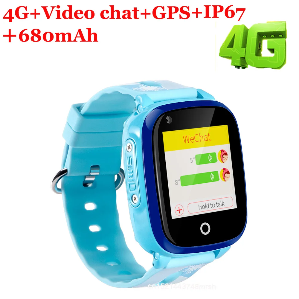 Умные часы для детей 4g gps LBS Wifi Smartwatch для детей IP67 водонепроницаемые видео-звонки Часы Анти-потери Детские умные часы подарки - Цвет: blue