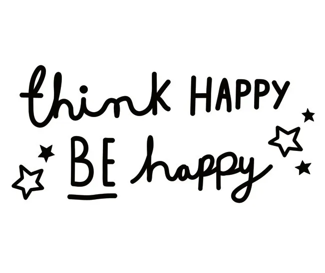 3031 Think Happy резные креативные наклейки свежий Nordic настенные Стикеры для домашнего декора, импортные товары
