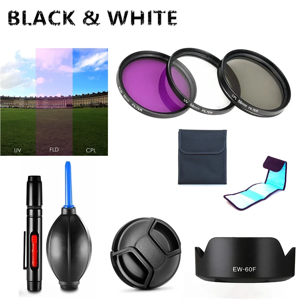55 мм UV FLD CPL фильтр EW60F бленда объектива Крышка чистящая ручка для CANON EF-M 18-150 f/3 5-6 3 IS