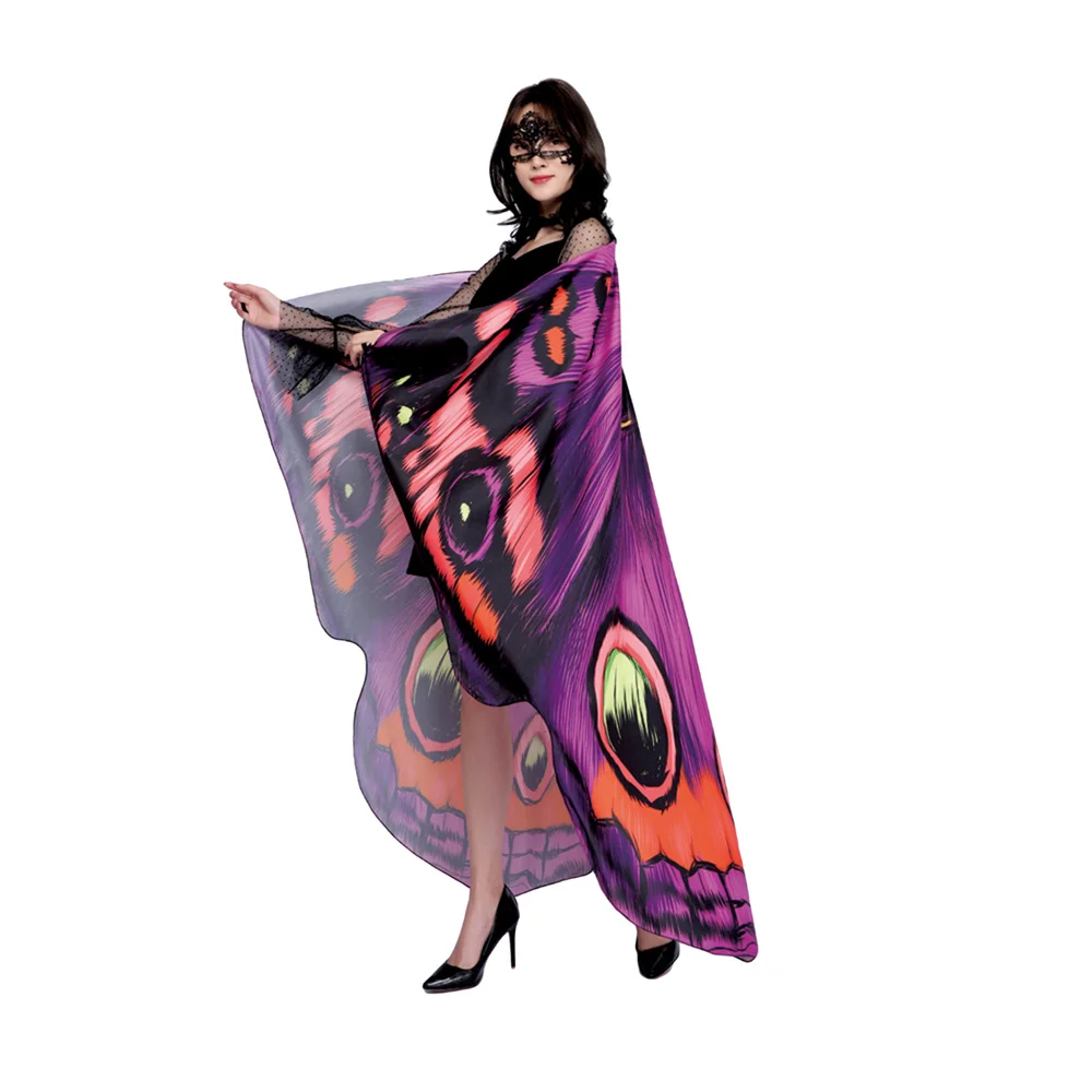 Halloween Cloak Costume Cosplay Costume Shawl Adult Wings Decoration Holiday Halloween Women Cloak Adjustable Hand Strap Cosplay Party Costume